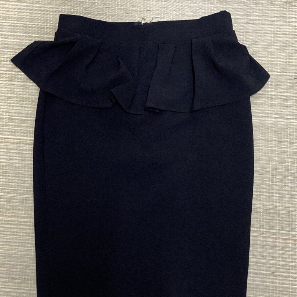 New XOXO black Pencil peplum skirt size 3/4 XS/S Gold Back Zipper